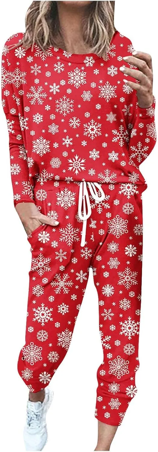 Silk Satin Pajamas Set Women Women's Two Outfit Long Sleeve Crewneck Pullover Tops and Long Pants Tracksuit Camisole