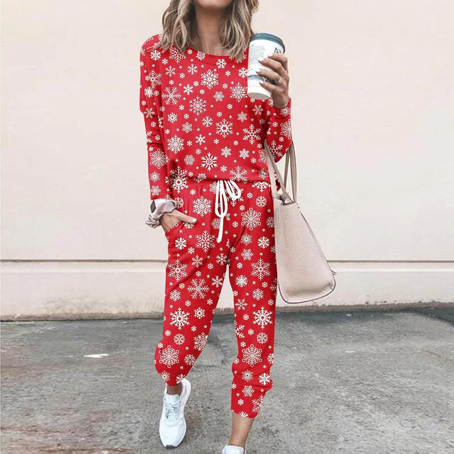 Silk Satin Pajamas Set Women Women's Two Outfit Long Sleeve Crewneck Pullover Tops and Long Pants Tracksuit Camisole