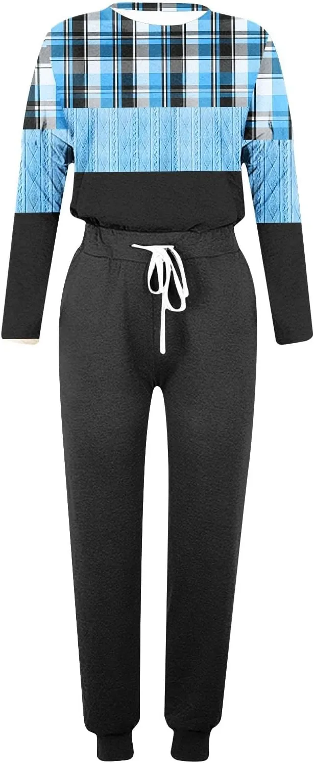 Silk Satin Pajamas Set Women Women's Two Outfit Long Sleeve Crewneck Pullover Tops and Long Pants Tracksuit Camisole