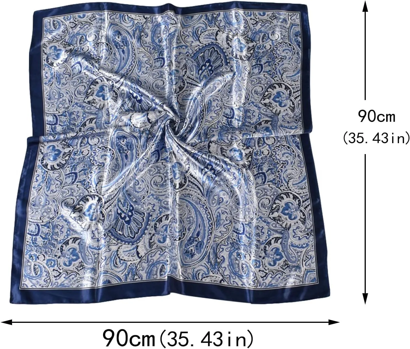 Silk Scarf For Women Hair Scarfs Fashion Head Scarf For Women Silk Satin Cashew Flower Prints Square Scarves