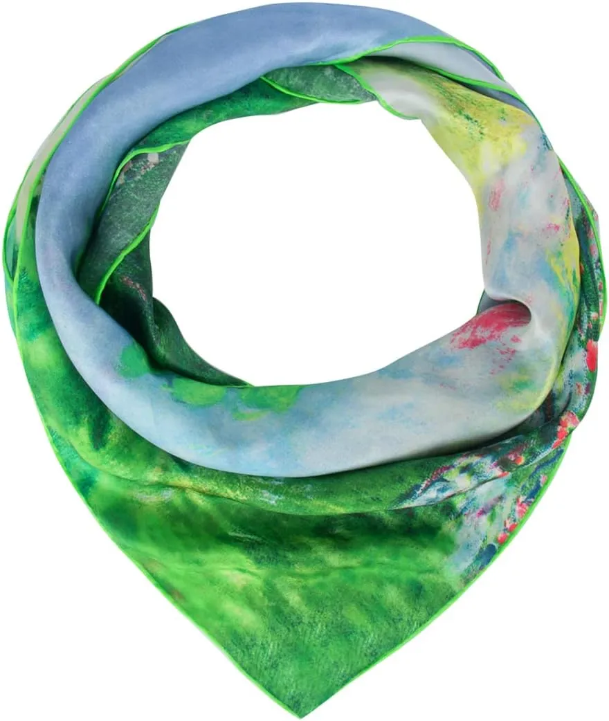 Silk Scarfs Women Square Silk Scarf for Hair, 100% Pure Silk Head Scarf for Women Hand Rolling Edge 35''x35''