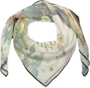 Silk Scarves, Garden Bunny Printed Silk Scarves,soft Silk Scarves,versatile Silk Scarves,thin And Easy to Carry Silk Scarves