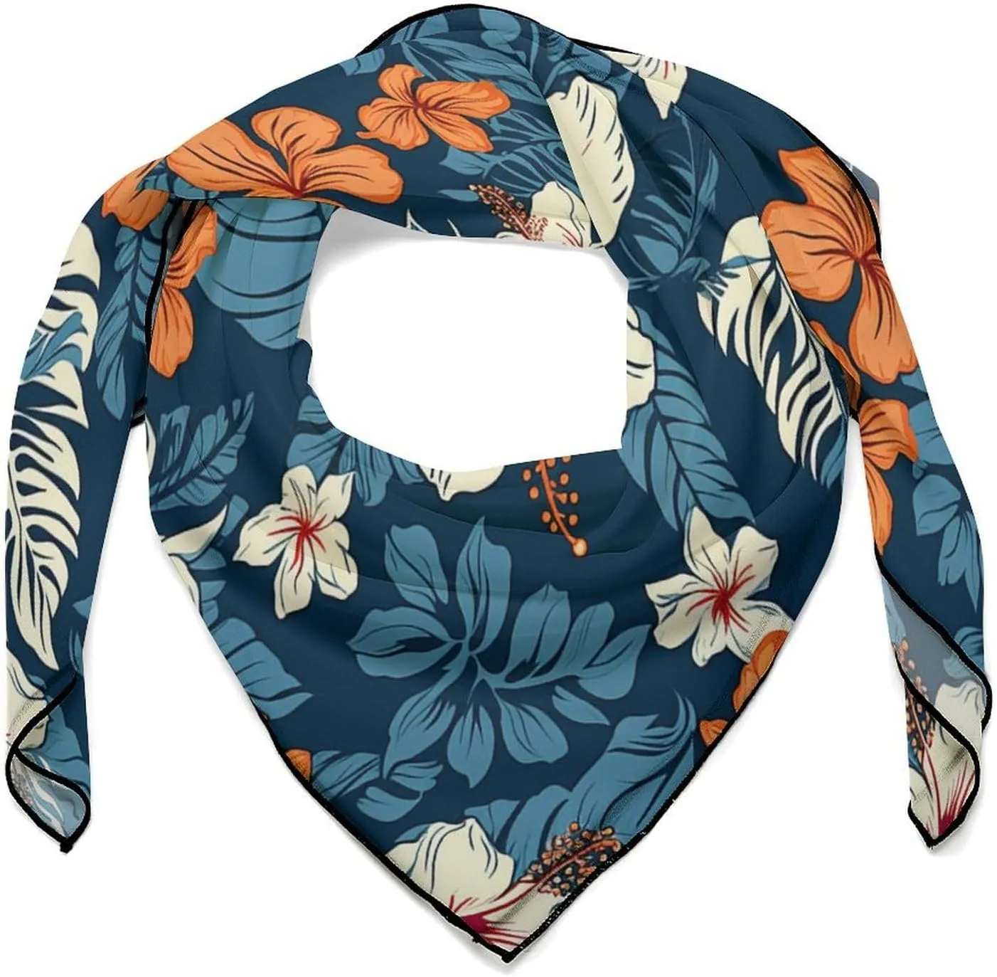 Silk Scarves, Hawaii Flower Printed Silk Scarves,soft Silk Scarves,versatile Silk Scarves,thin And Easy to Carry Silk Scarves