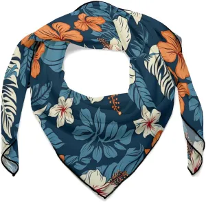 Silk Scarves, Hawaii Flower Printed Silk Scarves,soft Silk Scarves,versatile Silk Scarves,thin And Easy to Carry Silk Scarves