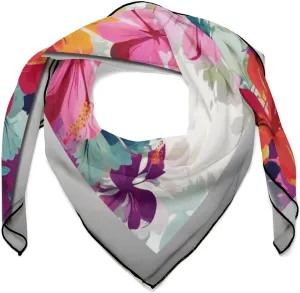 Silk Scarves, Hawaiian Flower Print Printed Silk Scarves,soft Silk Scarves,versatile Silk Scarves,thin And Easy to Carry Silk Scarves