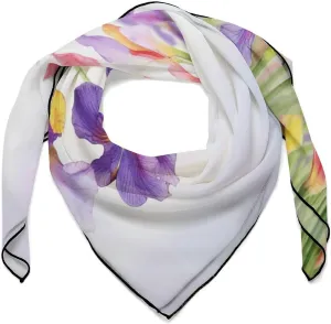 Silk Scarves, Iris Flower Butterfly Printed Silk Scarves,soft Silk Scarves,versatile Silk Scarves,thin And Easy to Carry Silk Scarves, 0ne size