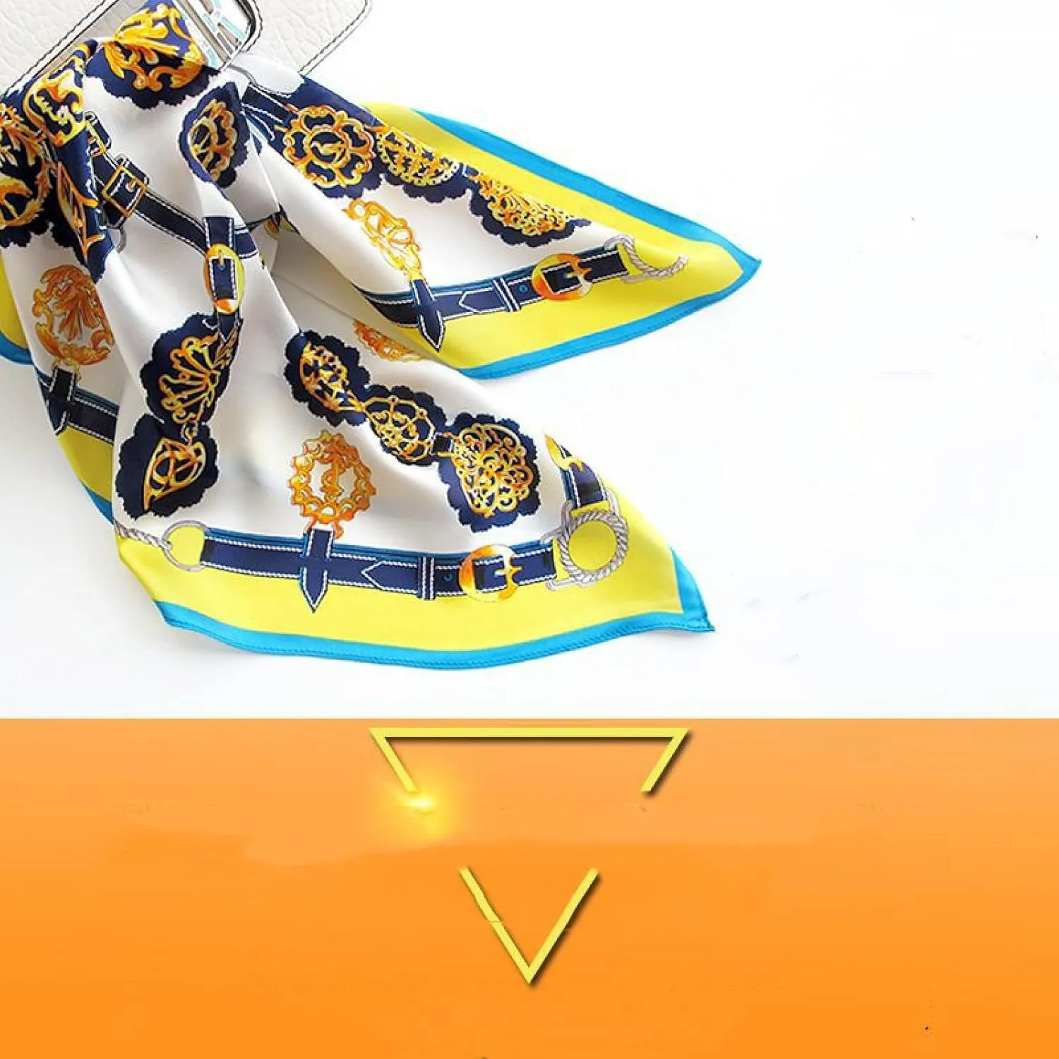 Silk Silk Scarf Picture Print Small Square Scarf Female Mulberry Silk Gift Long Hairband Streamer
