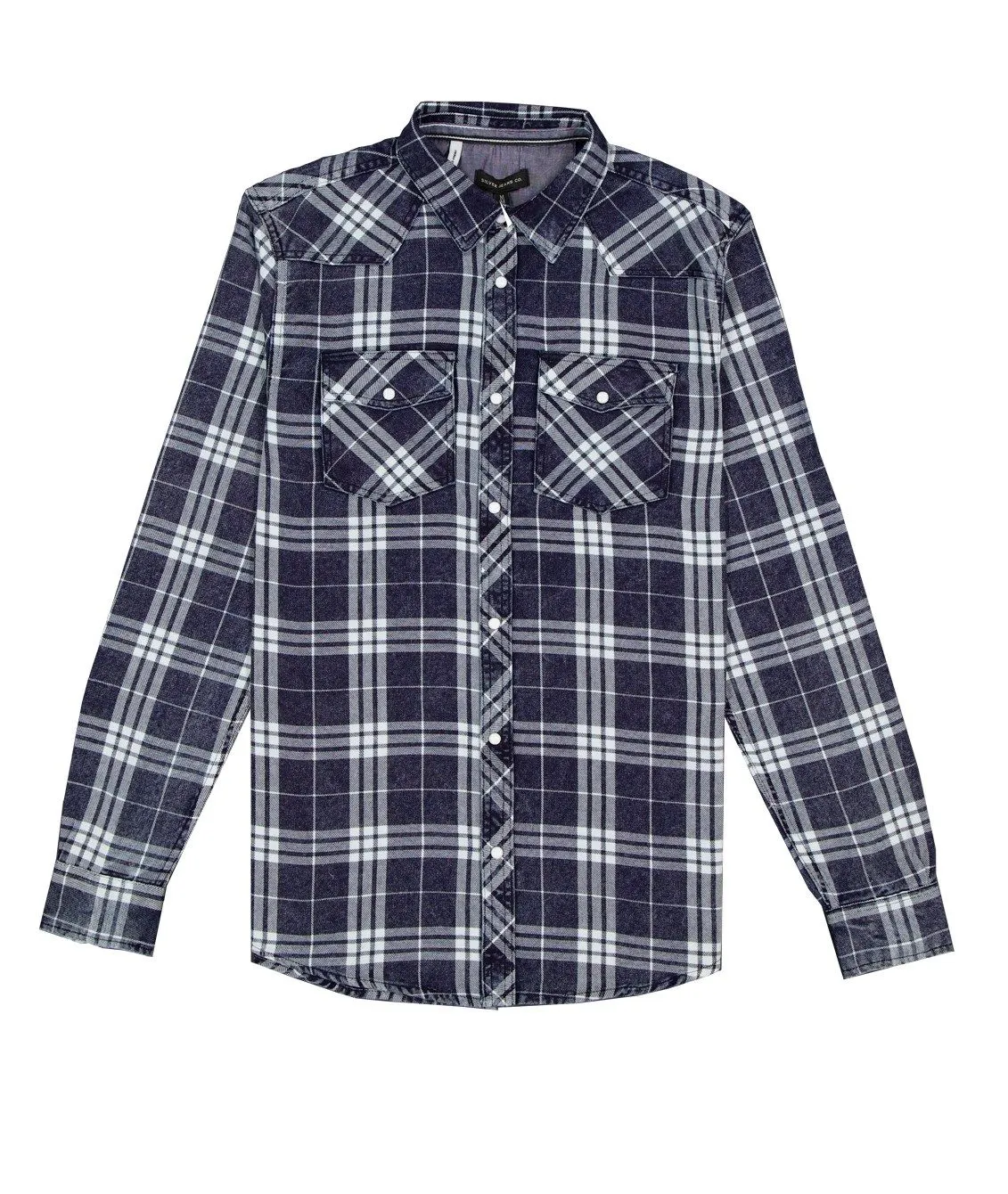 Silver Men's Adult Indigo Plaid Shirt