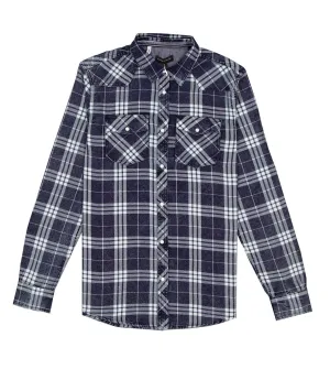 Silver Men's Adult Indigo Plaid Shirt