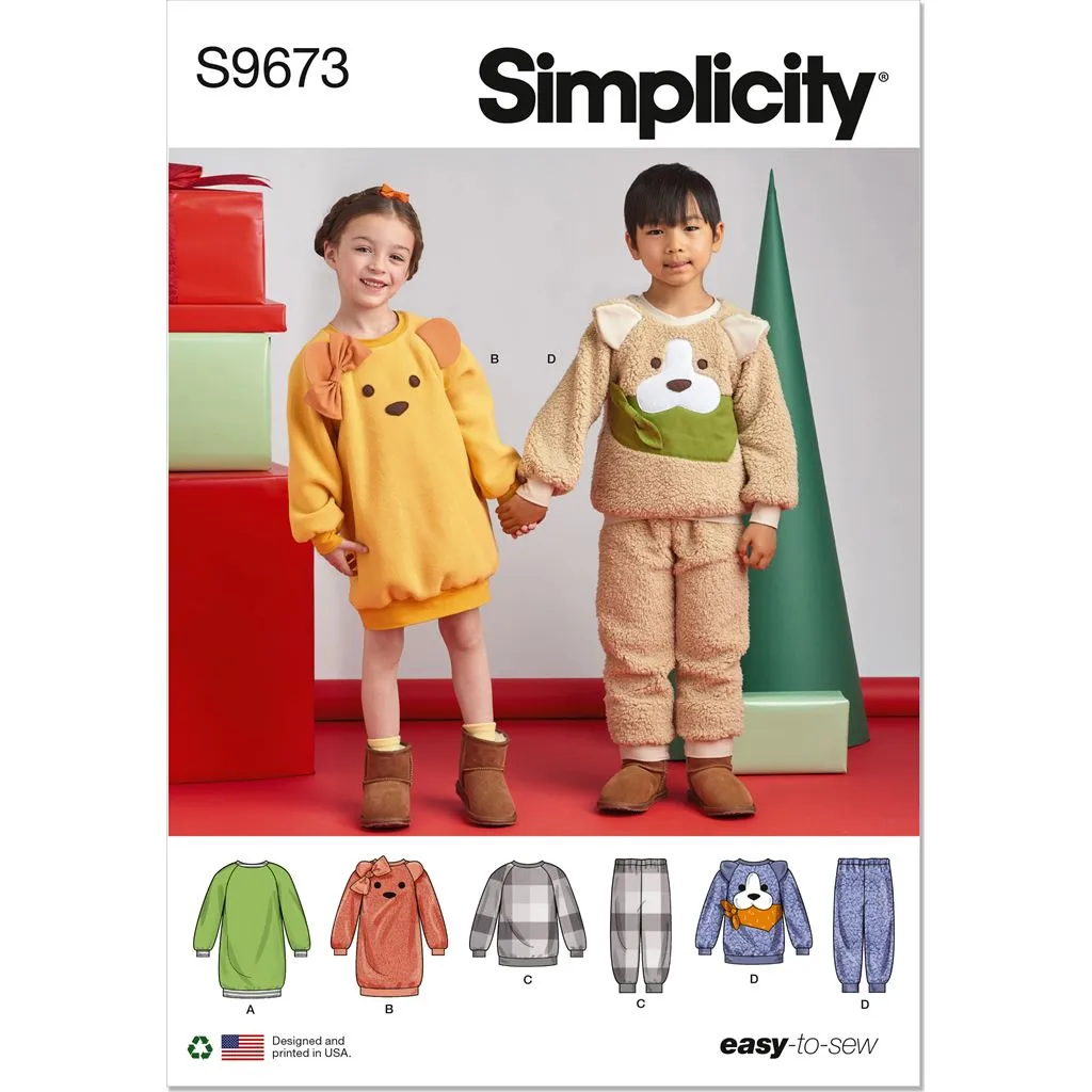 Simplicity Sewing Pattern S9673 Lounge Dress, Top and Pants