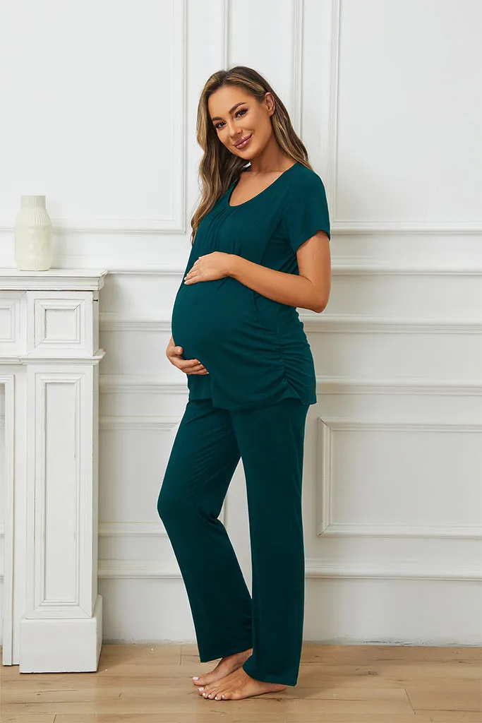 Smallshow Maternity Nursing Pajama Set
