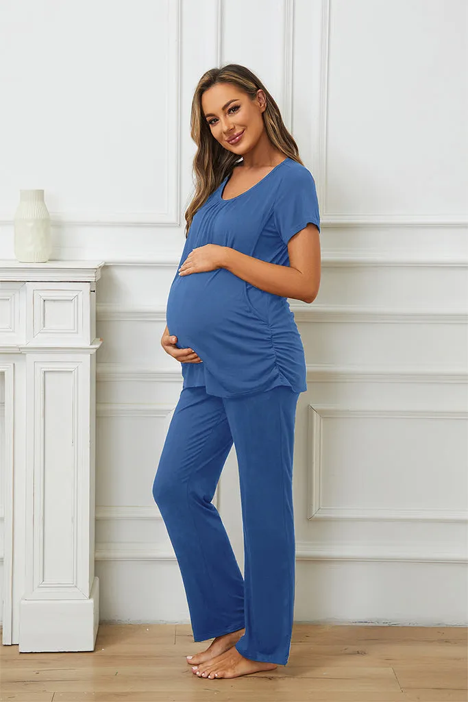 Smallshow Maternity Nursing Pajama Set