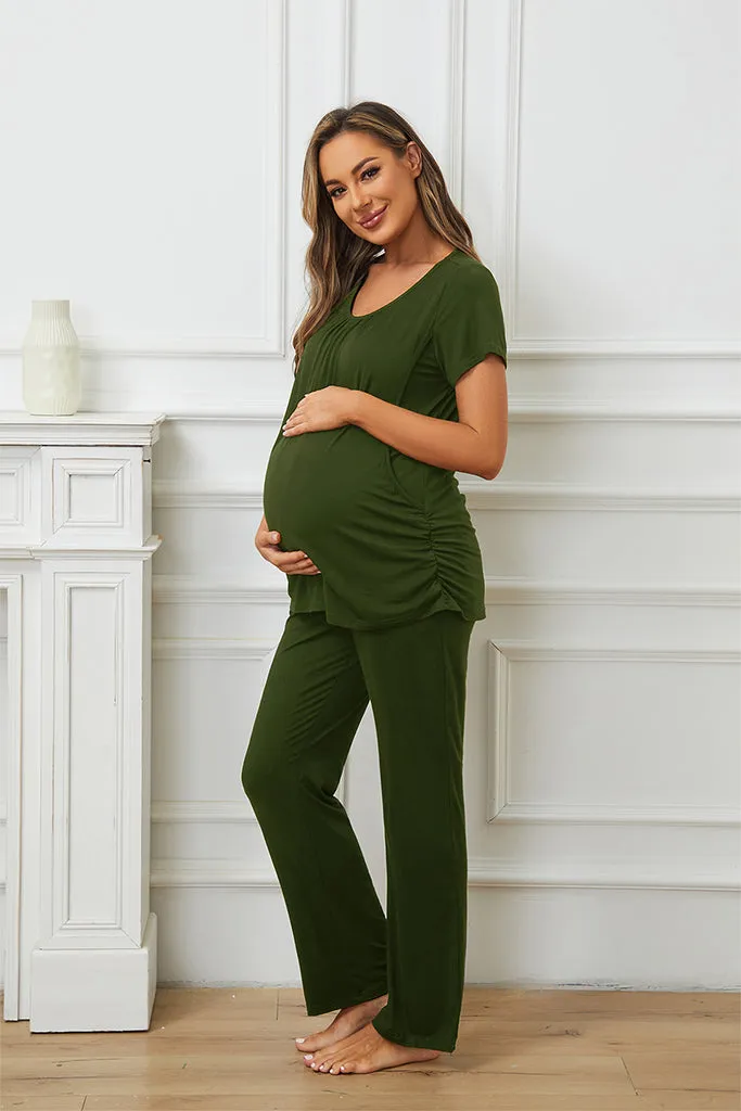 Smallshow Maternity Nursing Pajama Set