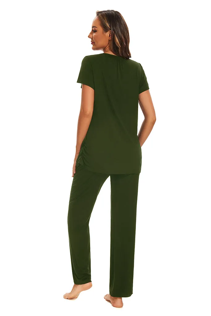 Smallshow Maternity Nursing Pajama Set