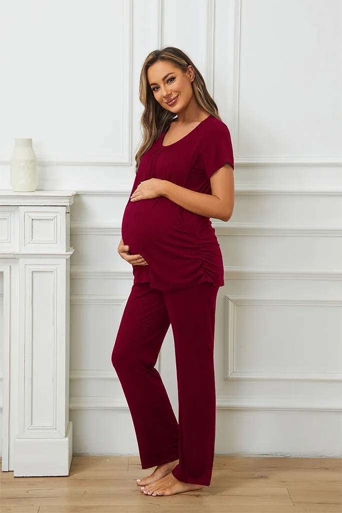 Smallshow Maternity Nursing Pajama Set