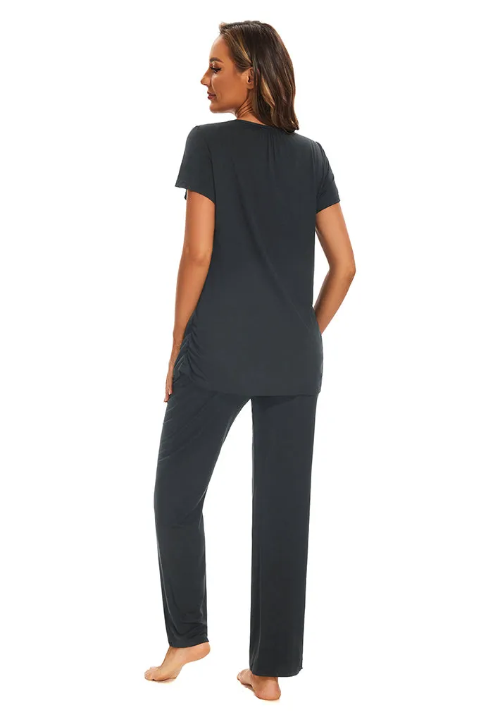 Smallshow Maternity Nursing Pajama Set