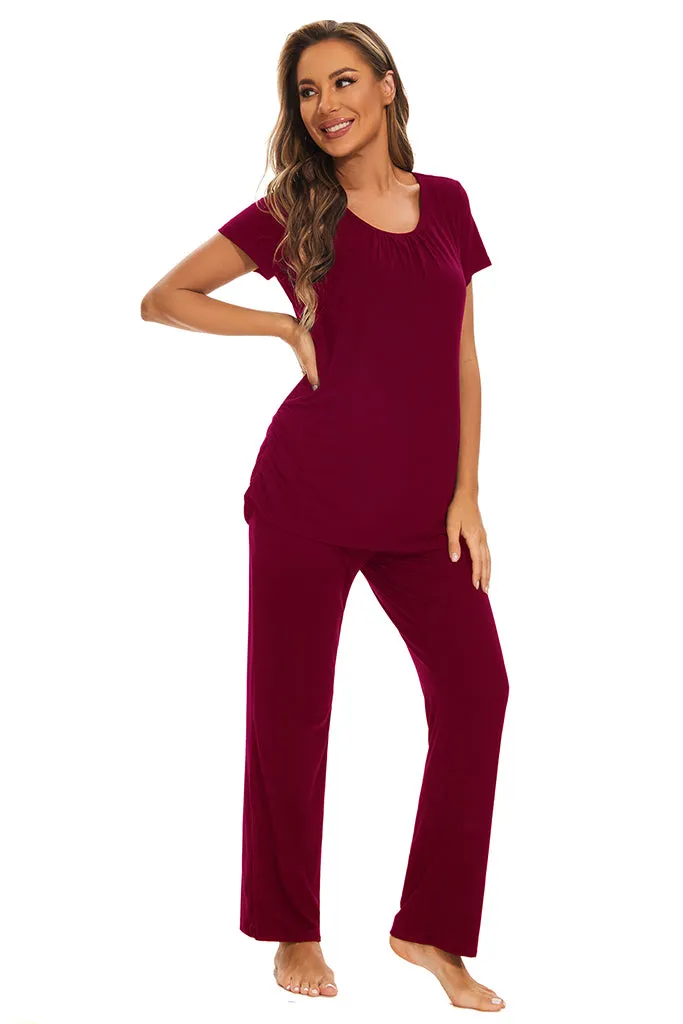 Smallshow Maternity Nursing Pajama Set