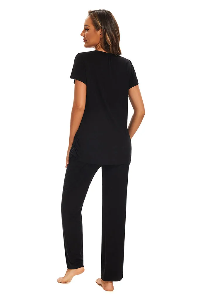 Smallshow Maternity Nursing Pajama Set