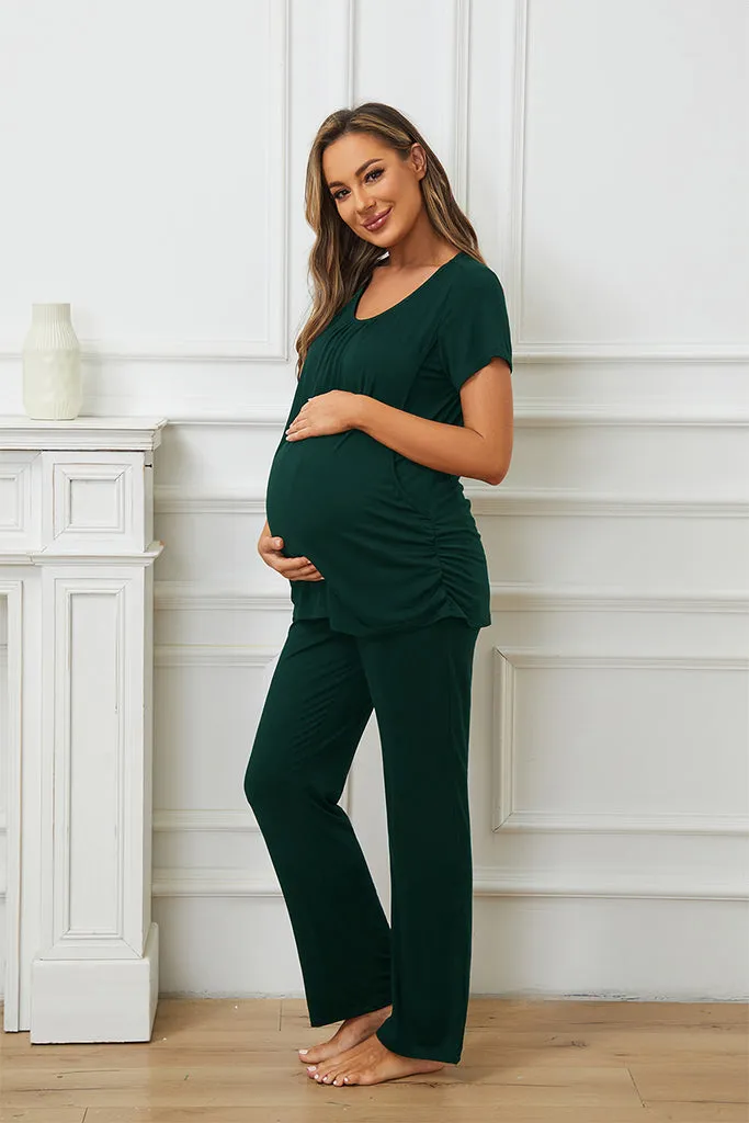 Smallshow Maternity Nursing Pajama Set