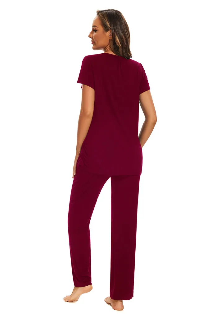 Smallshow Maternity Nursing Pajama Set