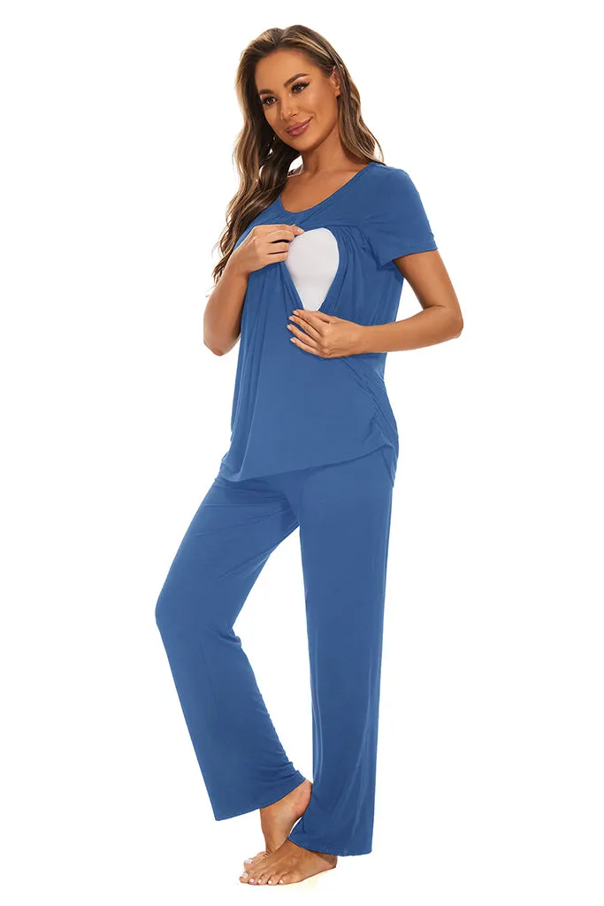 Smallshow Maternity Nursing Pajama Set