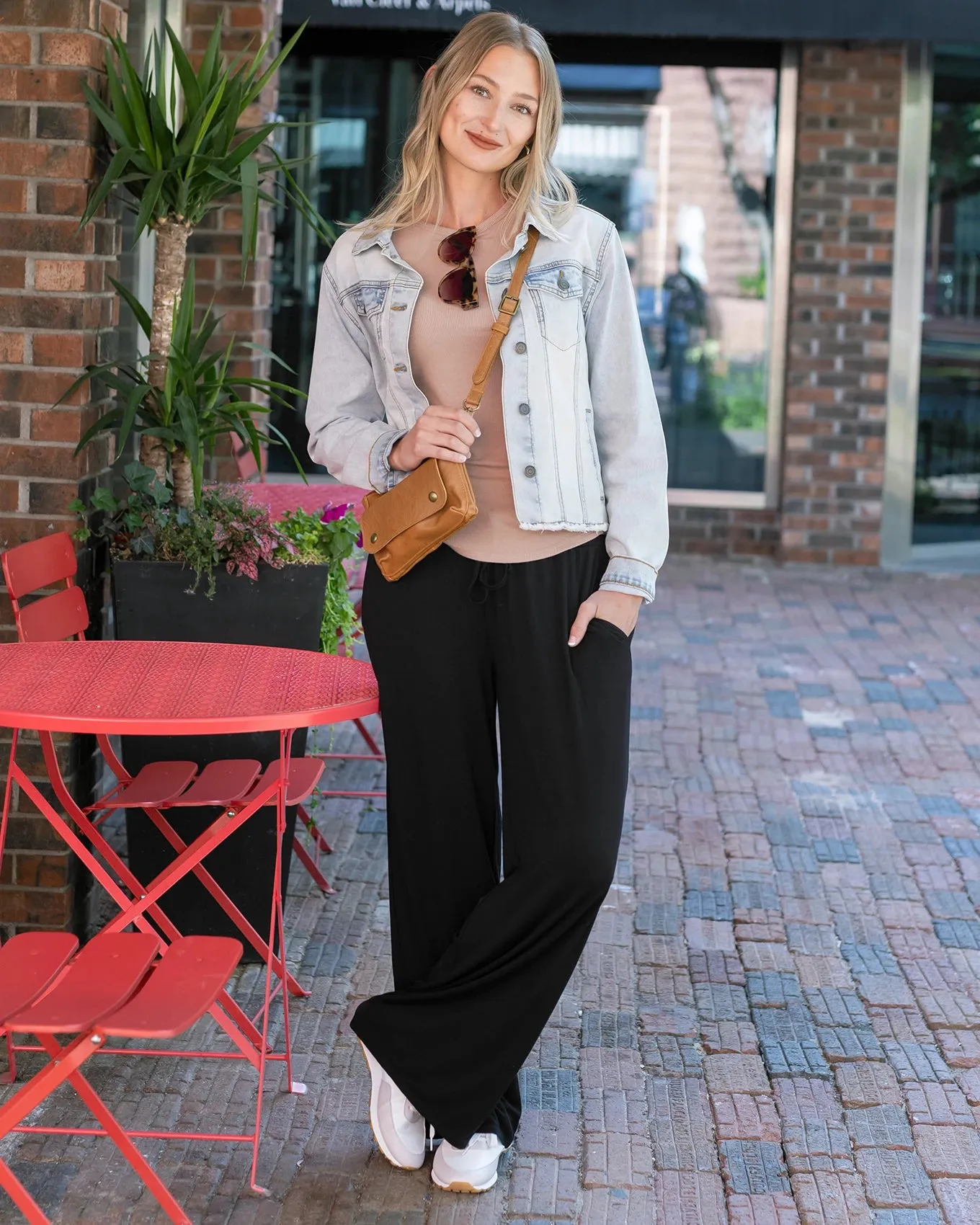 Smocked Wide Leg Black Lounge Pants - FINAL SALE