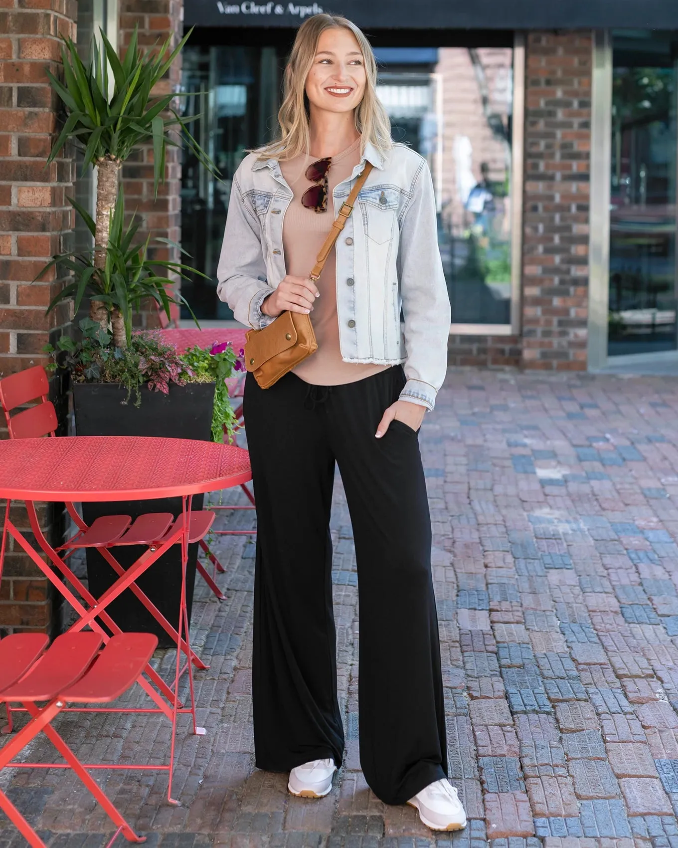 Smocked Wide Leg Black Lounge Pants - FINAL SALE