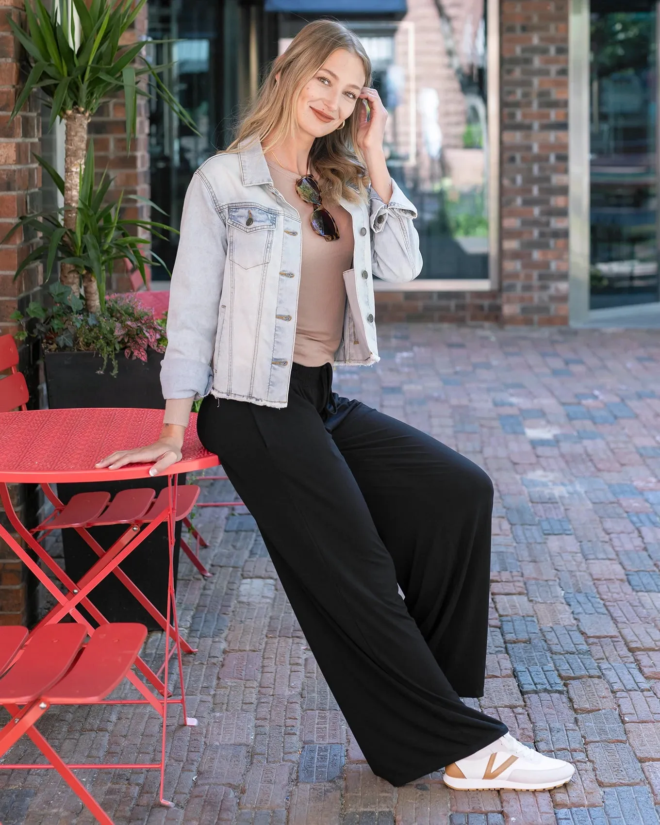 Smocked Wide Leg Black Lounge Pants - FINAL SALE