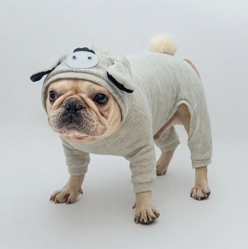 SnugFur French Bulldog Winter Cloth Jumpsuit Pajamas