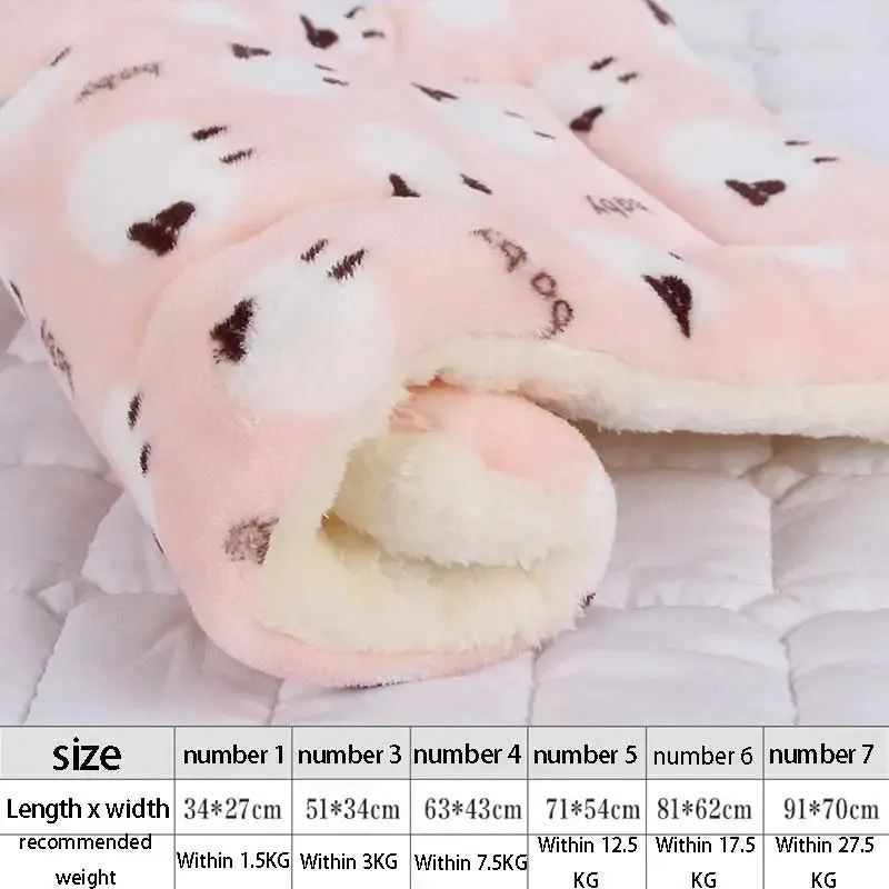 Soft Flannel Thickening Pet Soft Fleece Pad Pet Blanket Mattress Puppy Cat Sofa Mat Home Carpet Warm Sleep Set Dog Bed