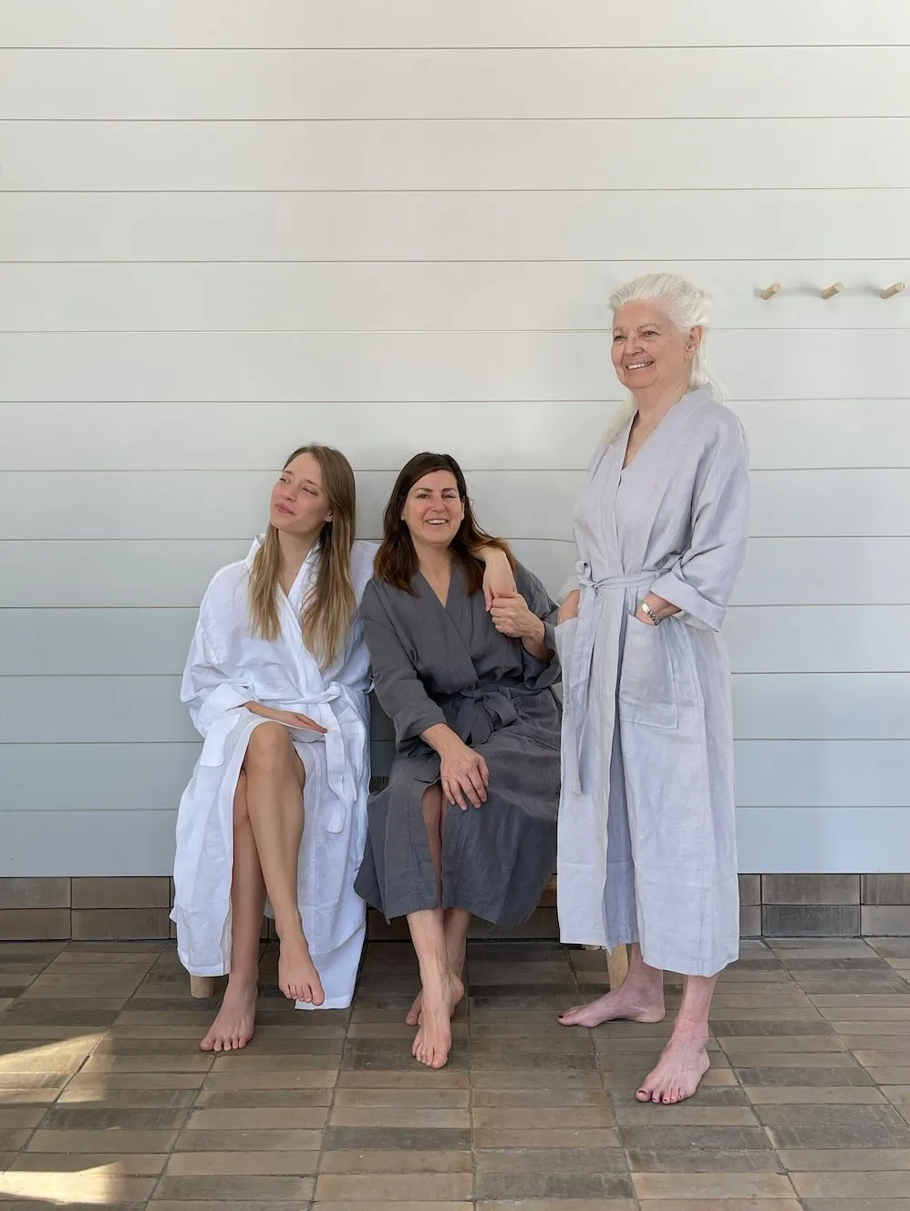 SOFT LINEN BATHROBE KIMINO NEUTRALS TONES