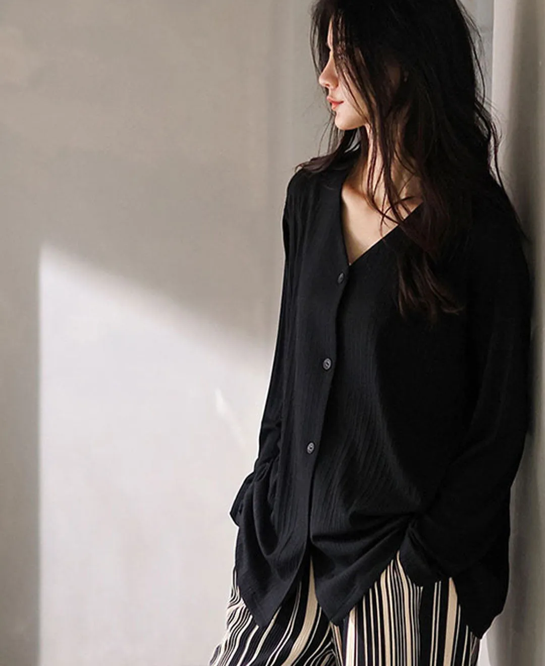 Soft viscose Striped Pants Pajama Set