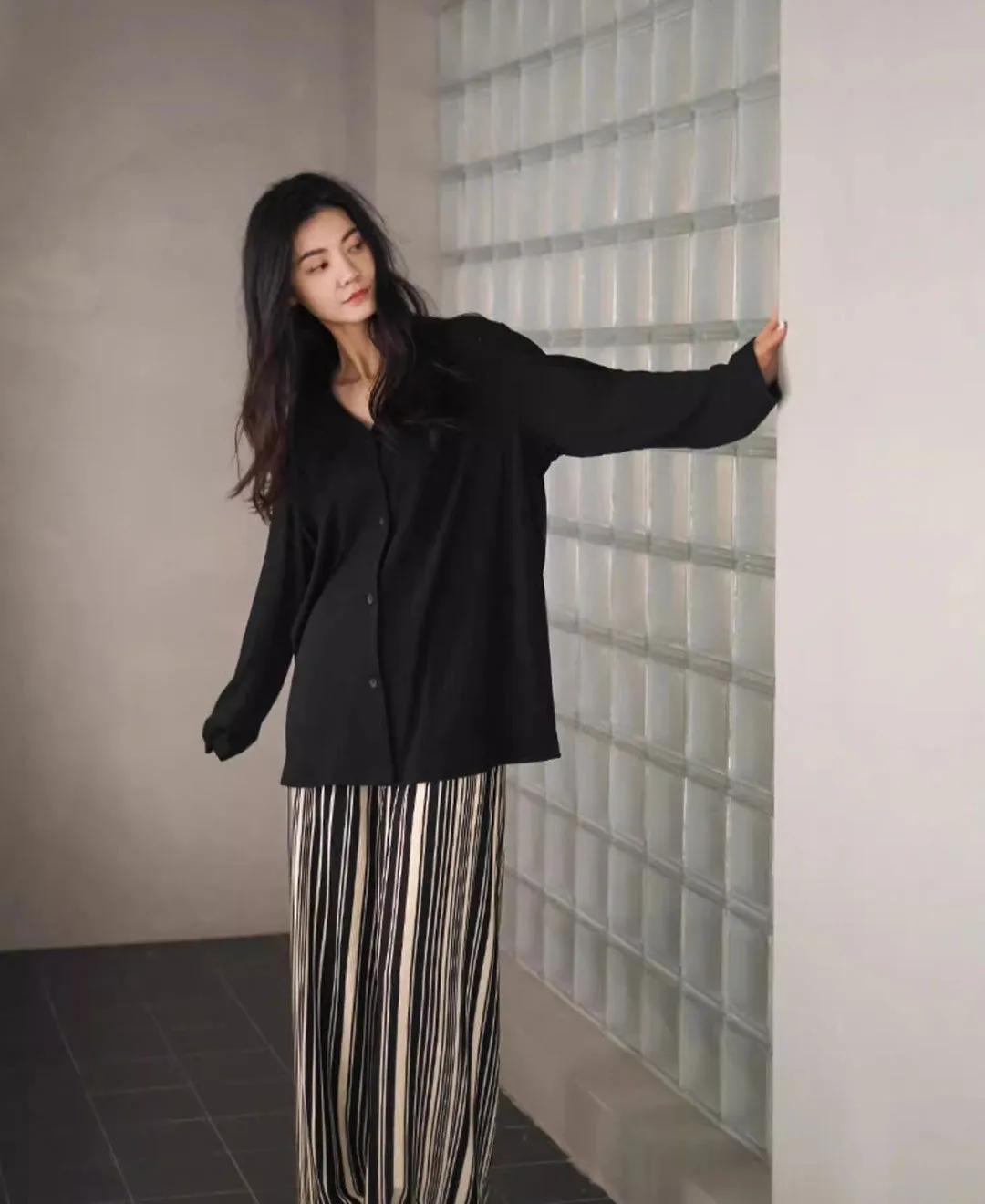 Soft viscose Striped Pants Pajama Set