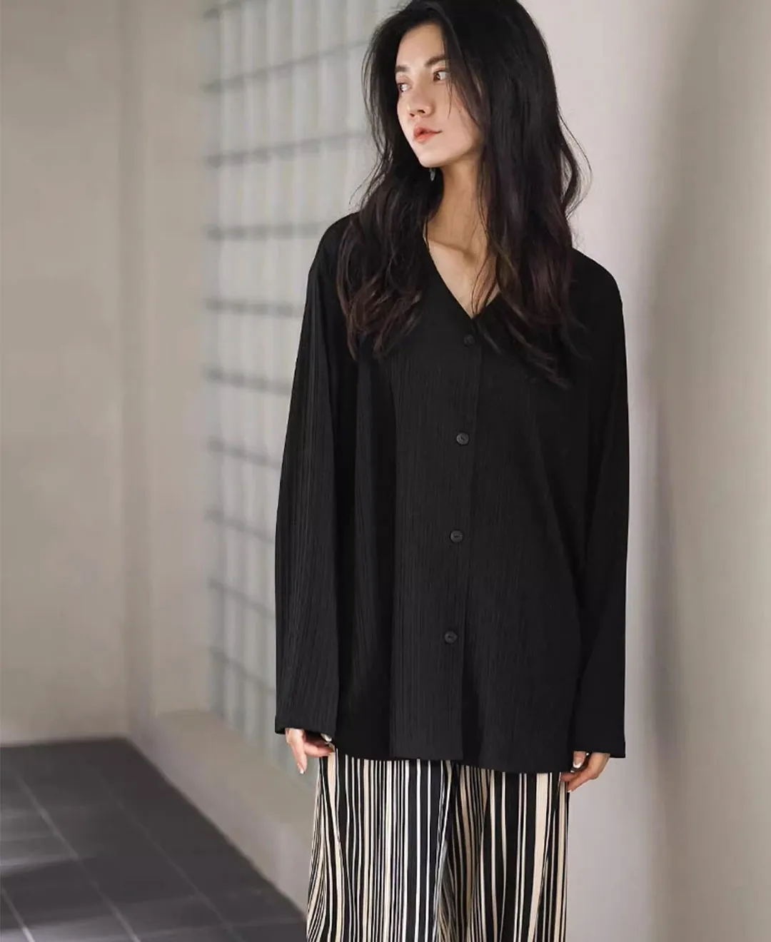 Soft viscose Striped Pants Pajama Set