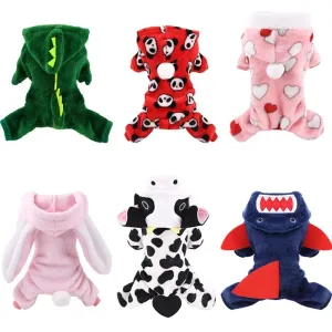 Soft Warm Pet Dog Jumpsuits Clothing for Dogs Pajamas Fleece Pet Dog Clothes for Dogs Coat Jacket Chihuahua Yorkshire Ropa Perro