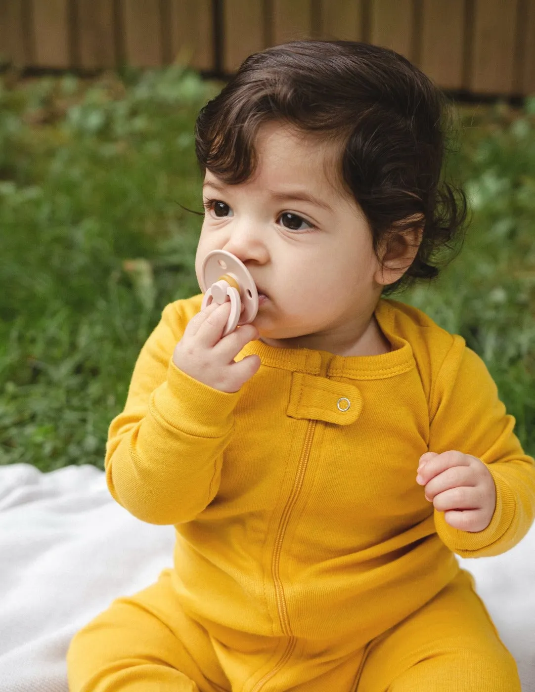 Solid Color Mustard Yellow Footed Pajamas