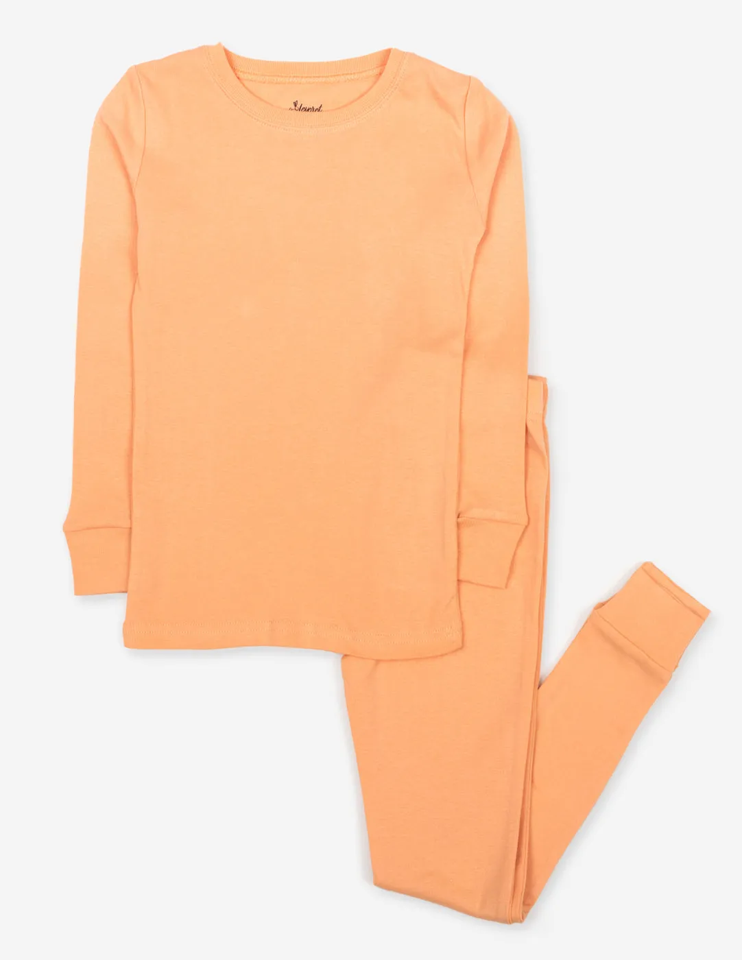 Solid Color Peach Pink Matching Family Pajama Set