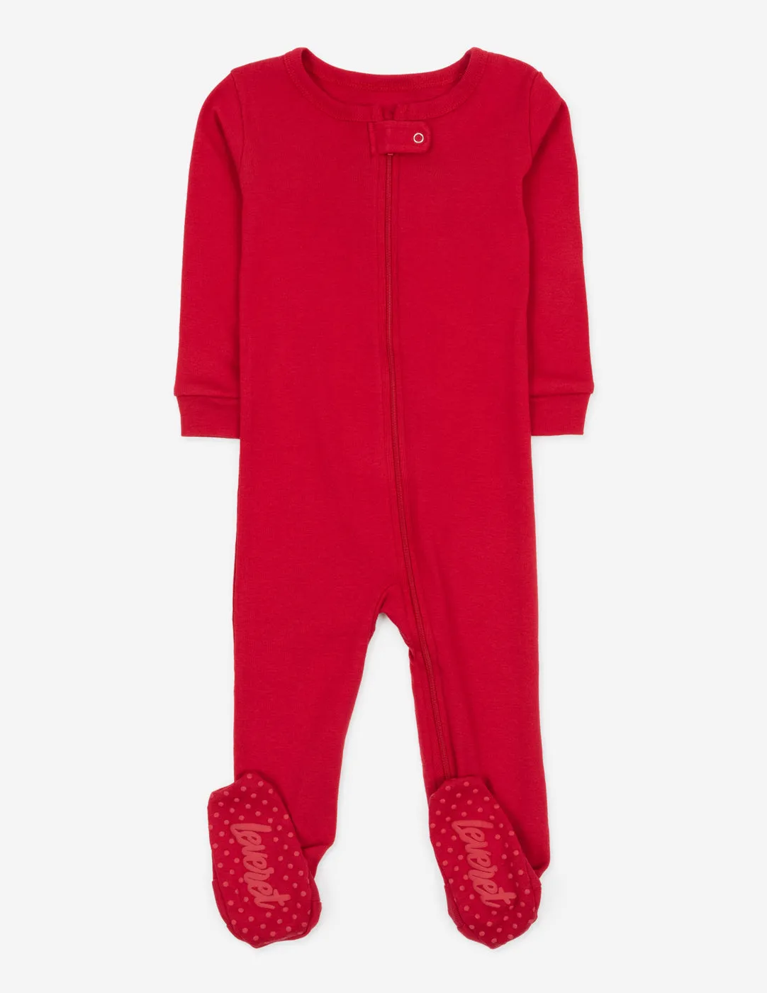 Solid Color Red Footed Pajamas