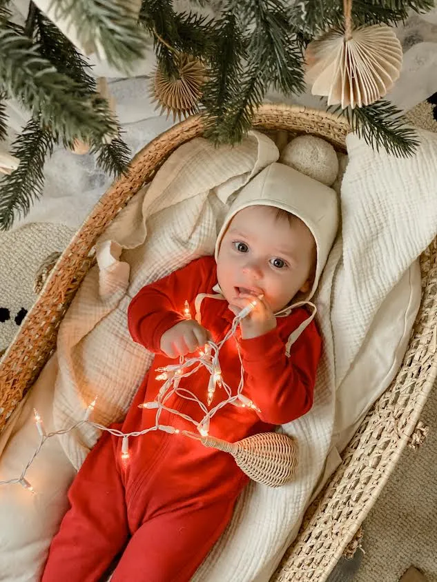 Solid Color Red Footed Pajamas