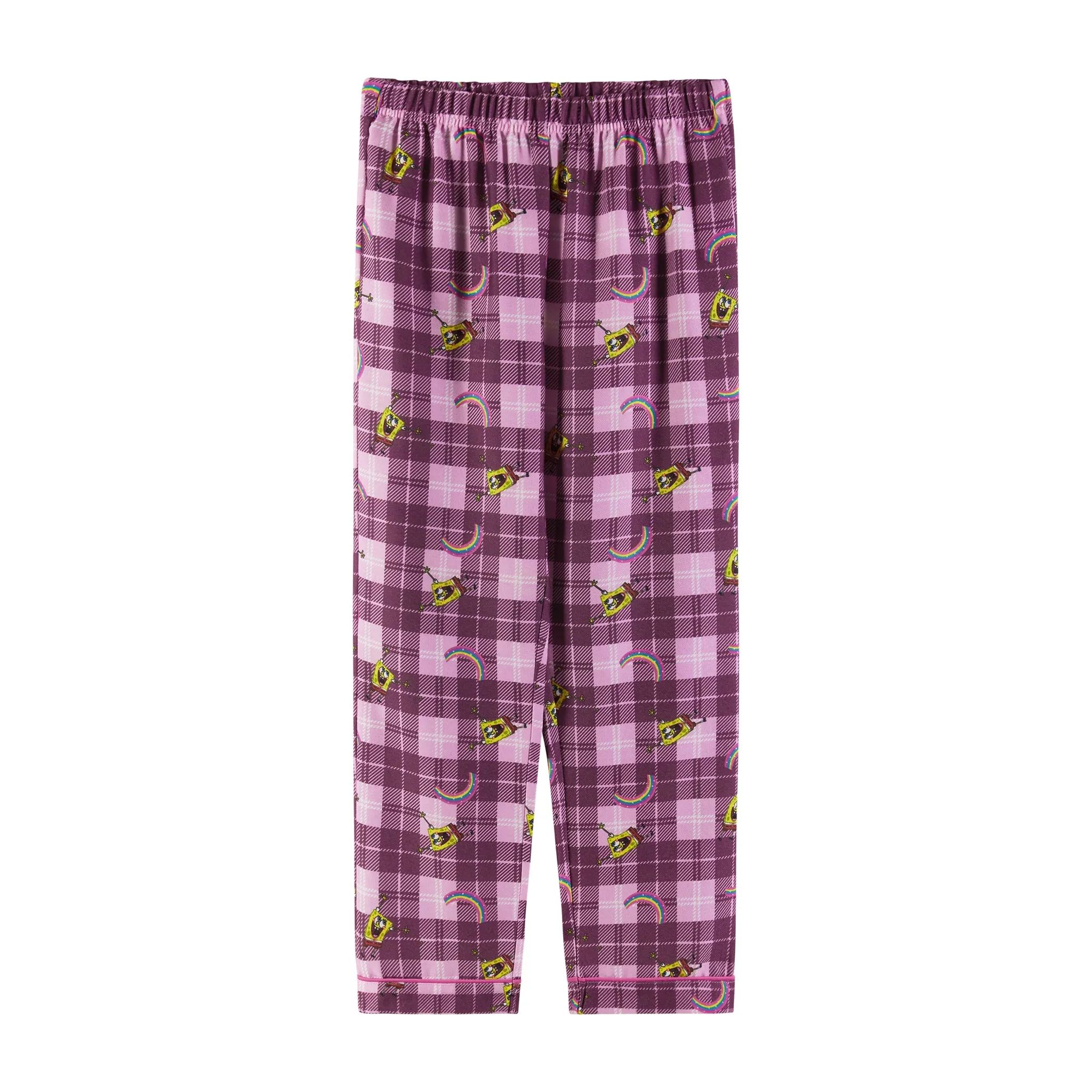SpongeBob SquarePants™ x Andy & Evan® | Kids (3-16) Flannel Plaid Pajama Set | Pink