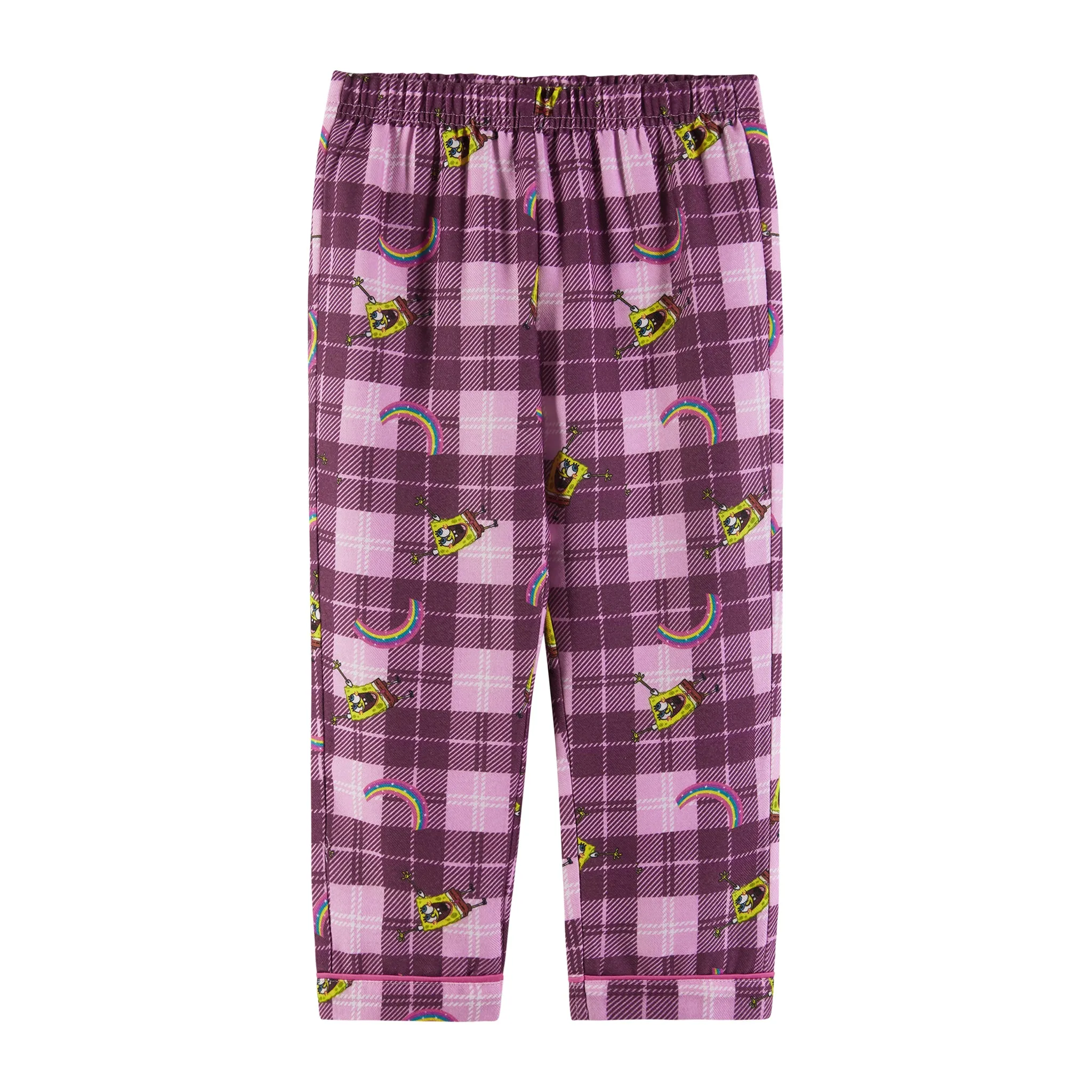 SpongeBob SquarePants™ x Andy & Evan® | Kids (3-16) Flannel Plaid Pajama Set | Pink