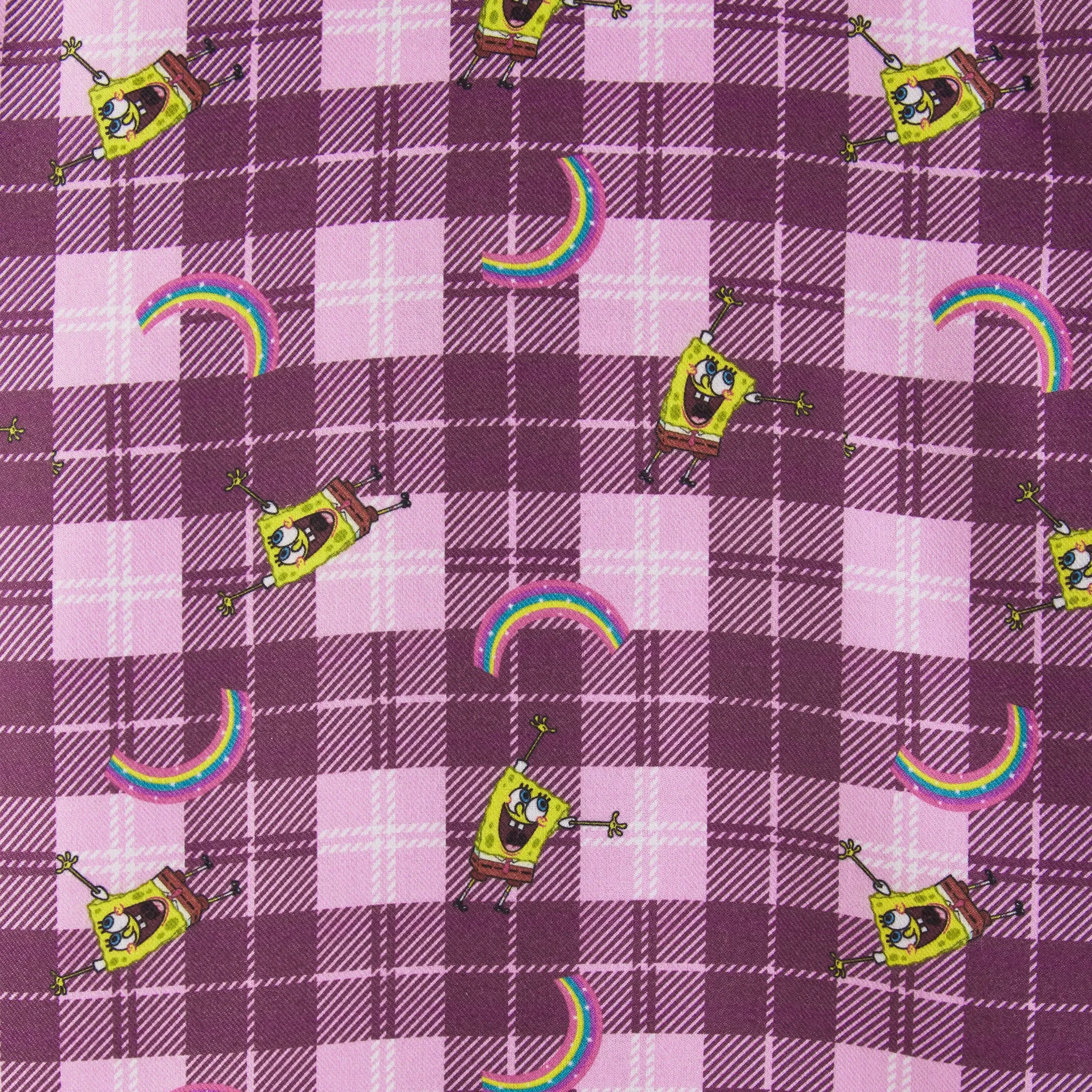 SpongeBob SquarePants™ x Andy & Evan® | Kids (3-16) Flannel Plaid Pajama Set | Pink