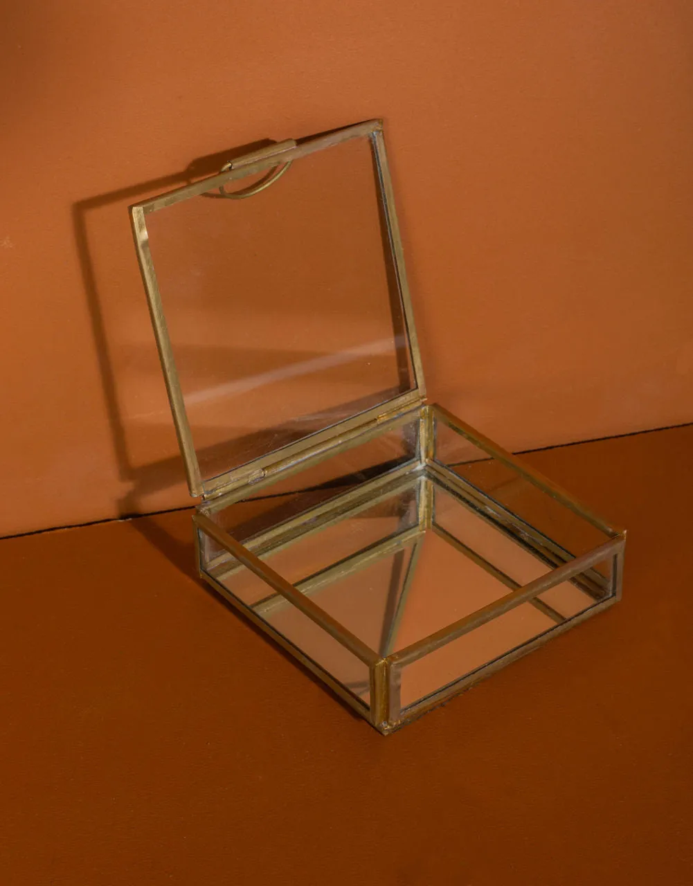 Square brass box