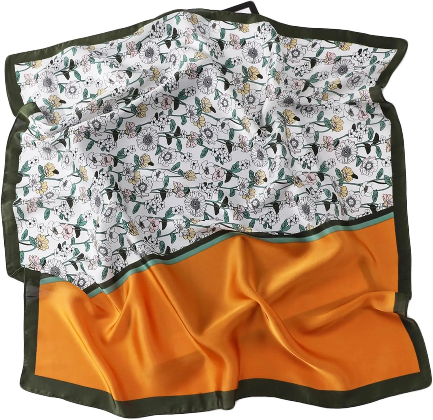 Square Scarf Silk Scarf Letter Printed Silk Scarf Women's Professional Silk Scarf Satin Silk Scarf