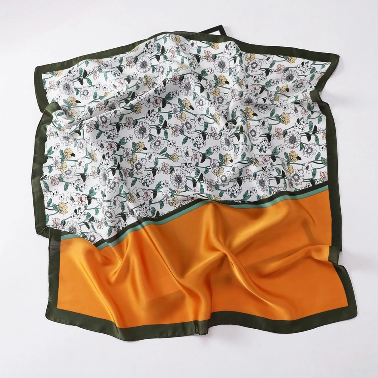 Square Scarf Silk Scarf Letter Printed Silk Scarf Women's Professional Silk Scarf Satin Silk Scarf