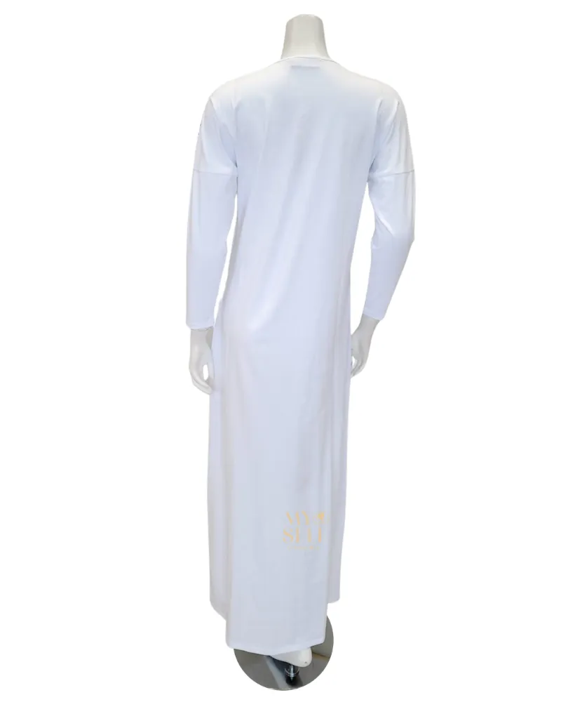 SS22N17B White Floral Outline Cotton Nursing Nightgown