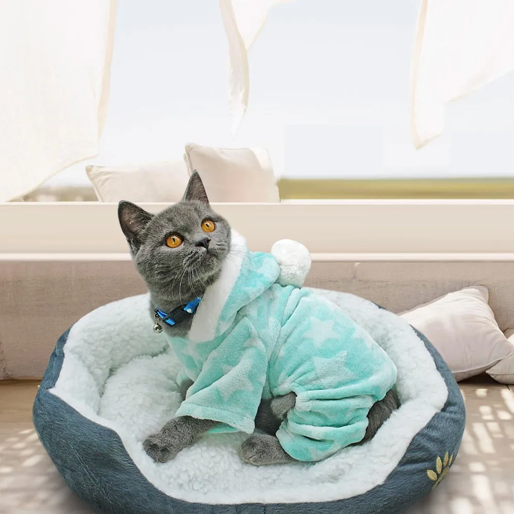 Star Fleece Hooded Onesie - Teal