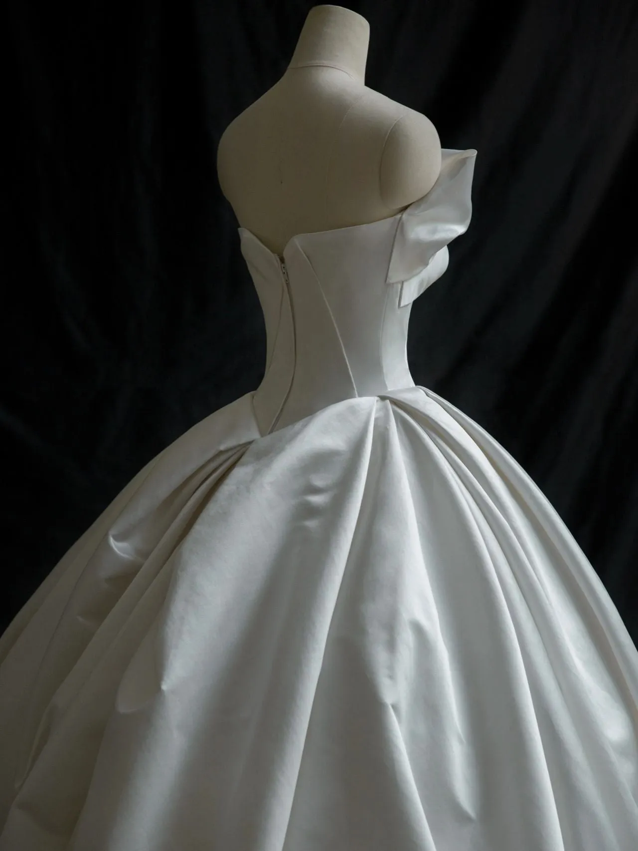Strapless Ball Gown Silk Duchess Satin Wedding Dress