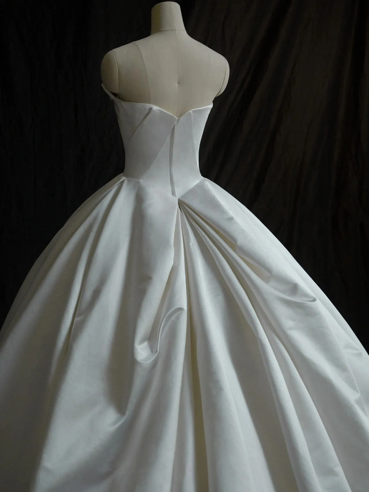 Strapless Ball Gown Silk Duchess Satin Wedding Dress