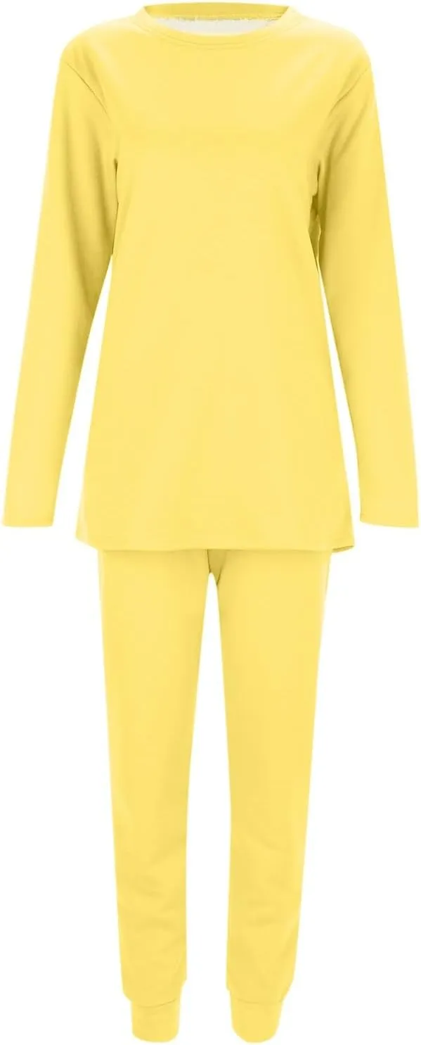 Sunward Women's Sherpa Fleece Lined 2 Piece Set Winter Warm Loungewear Sets Cashmere Soft Pullover Sweatshirt Jogger Pants